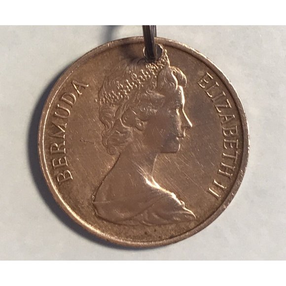 1970 United Kingdom 1 Penny COIN PENDANT British Territory Bermuda UK. 20" Chain - Picture 4 of 4